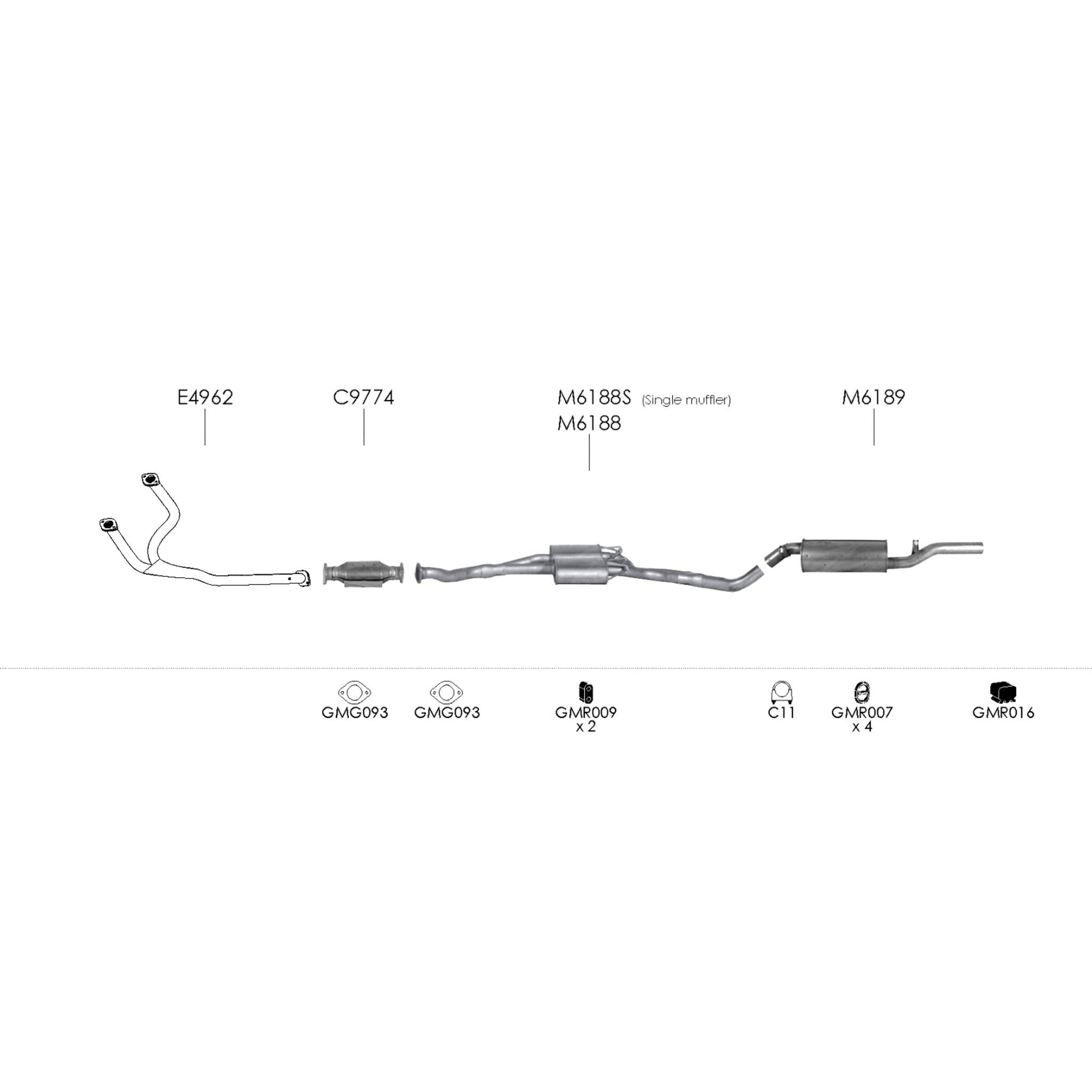 Unbranded Exhaust System for Toyota Lexcen (08/1993 - 04/1995)